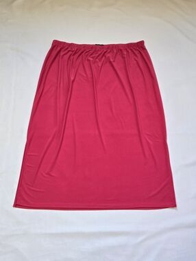 Slinky Brand Pink Stretch Skirt 2X Pull On Elastic Waist Knee Length USA